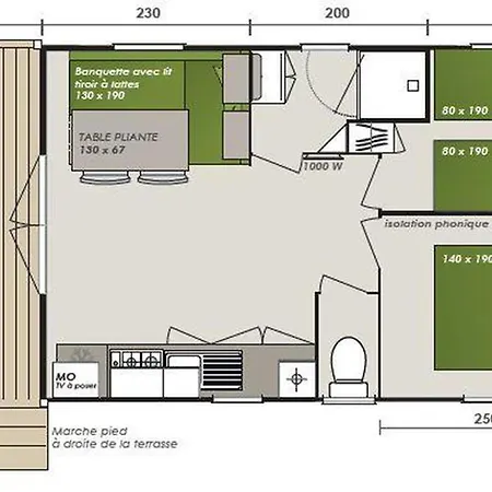 Mobil Avec Terrasse Pour 4 Personnes à - Api-1-52-432 *